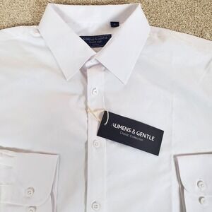 Alimens & Gentle Men's White  Button Up Shirt Large Long Sleeve NWTG